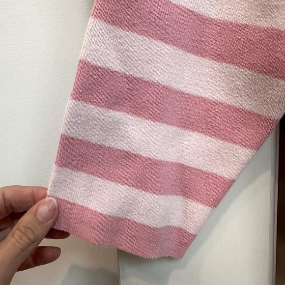 Vintage L.L Bean Dark & Light Pink Stripe Cotton Sweater Top Blouse Size Small S - Picture 5 of 12
